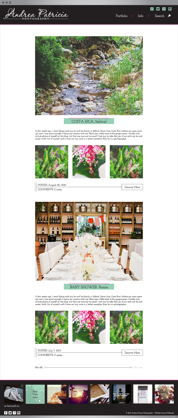 Andrea Patricia Website | Designed by: Sarah McDonald