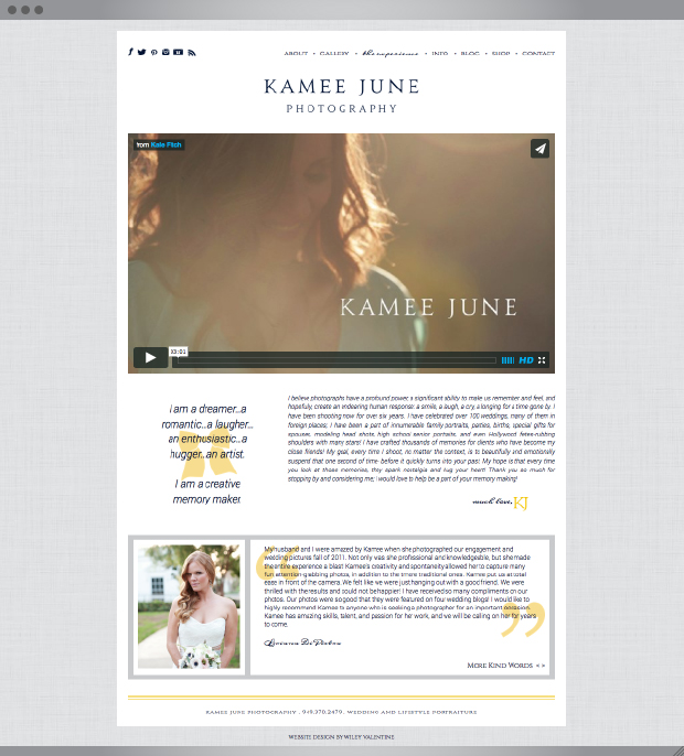 Kamee June Website | Sarah McDonald