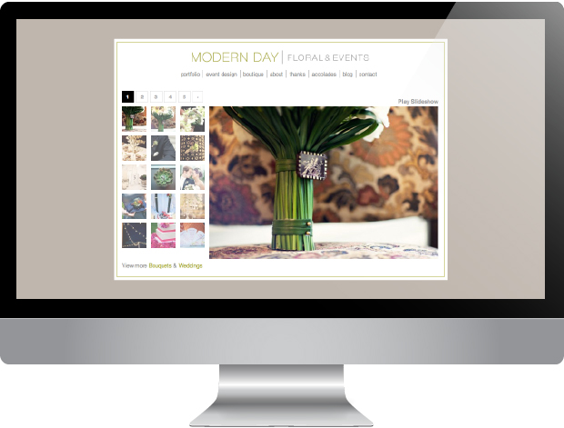 Modern Day Floral Website | Design & Development by: Sarah McDonald