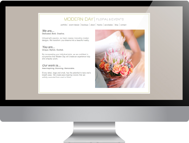 Modern Day Floral Website | Design & Development by: Sarah McDonald