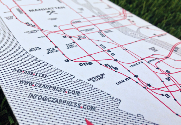 Czar Press NYC Letterpress Map | Sarah McDonald