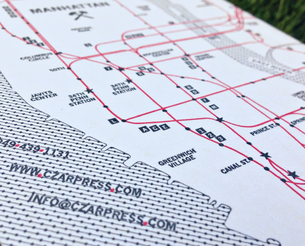 Czar Press NYC Letterpress Map | Sarah McDonald